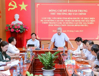 Thứ trưởng Bộ Tài chính làm việc với Bình Phước về 2 dự án cao tốc