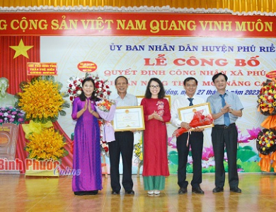 Xã Phú Riềng được công nhận đạt chuẩn nông thôn mới nâng cao