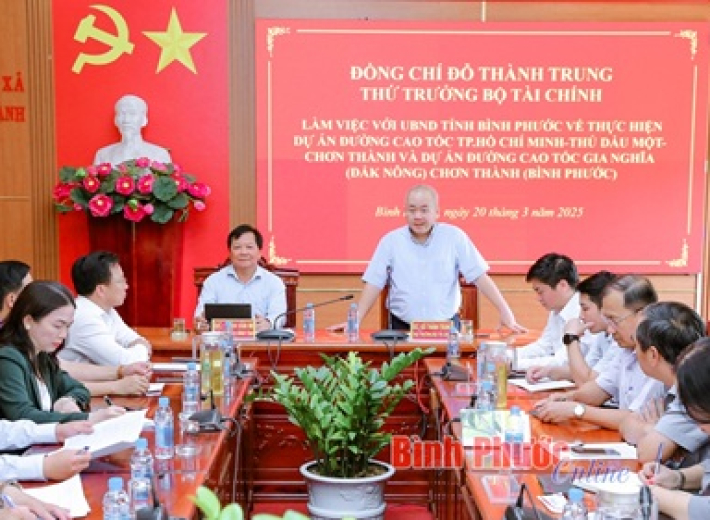 Thứ trưởng Bộ Tài chính làm việc với Bình Phước về 2 dự án cao tốc