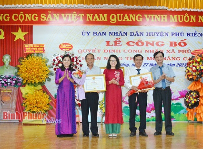 Xã Phú Riềng được công nhận đạt chuẩn nông thôn mới nâng cao